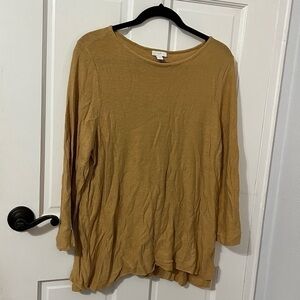 🩷 j jill mustard yellow lightweight sweater